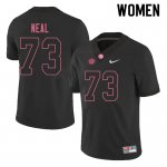 NCAA Women's Alabama Crimson Tide #73 Evan Neal Stitched College 2019 Nike Authentic Black Football Jersey SR17B57WL